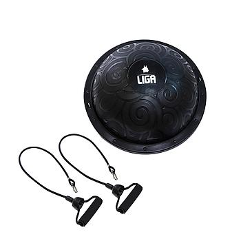 Μπάλα ισορροπίας με λάστιχα ΜΑΥΡΗ 58cm LIGASPORT*