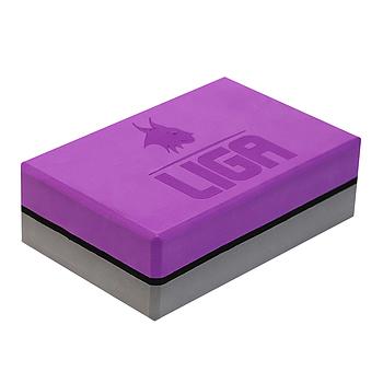 Τουβλάκι Yoga δίχρωμο (Two-color Yoga block) (γκρι/μωβ) LIGASPORT*