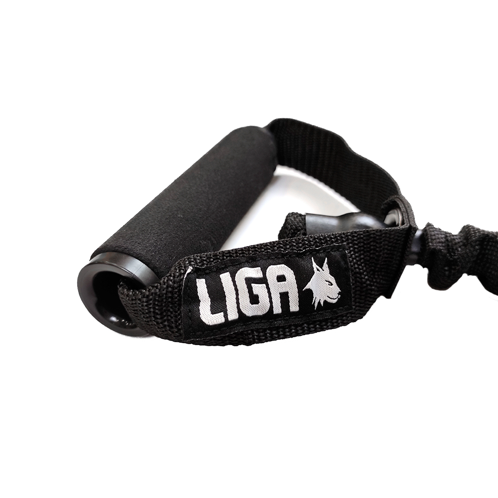 Λάστιχο αντίστασης με λαβές και κάλυμμα από ύφασμα  (tube band - fabric cover)(Επίπεδο αντίστασης 18,1 κιλά-μαυρο) LIGASPORT*