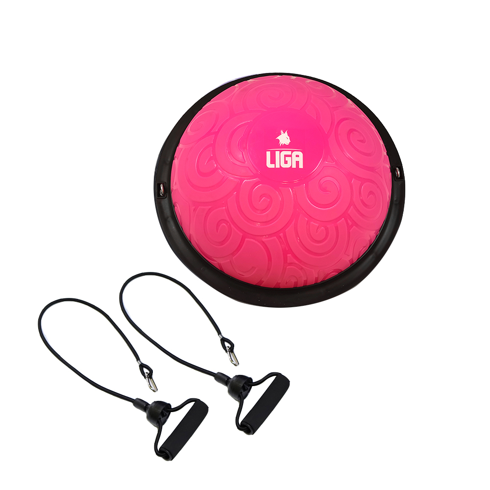 Μπάλα ισορροπίας με λάστιχα ΡΟΖ 46cm LIGASPORT*