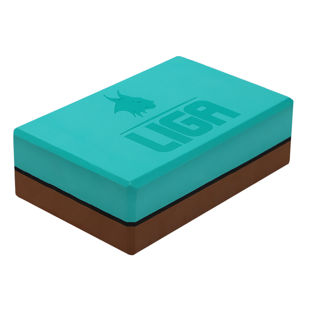 Τουβλάκι Yoga δίχρωμο (Two-color Yoga block) (πράσινο/καφέ) LIGASPORT*