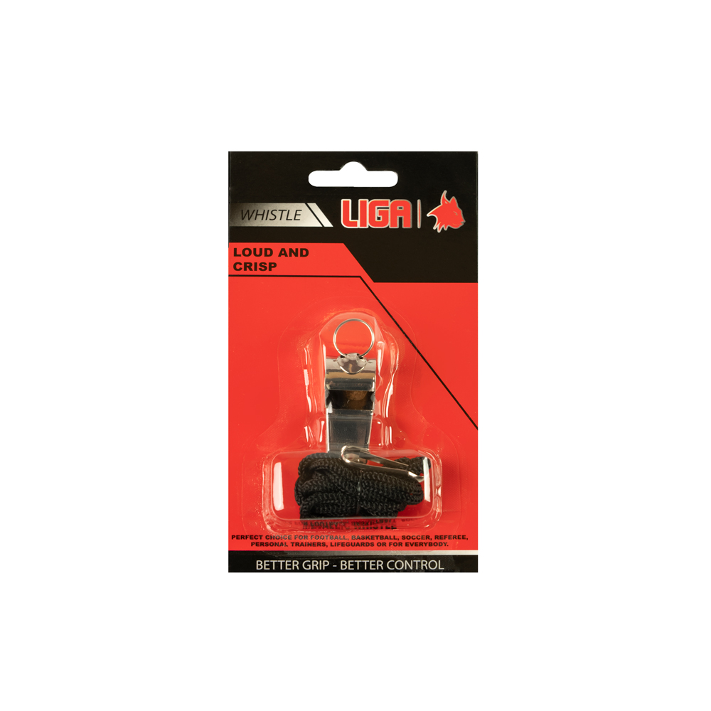Σφυρίχτρα μεταλλική με κορδόνι (Metallic whistle with lanyard) LIGASPORT